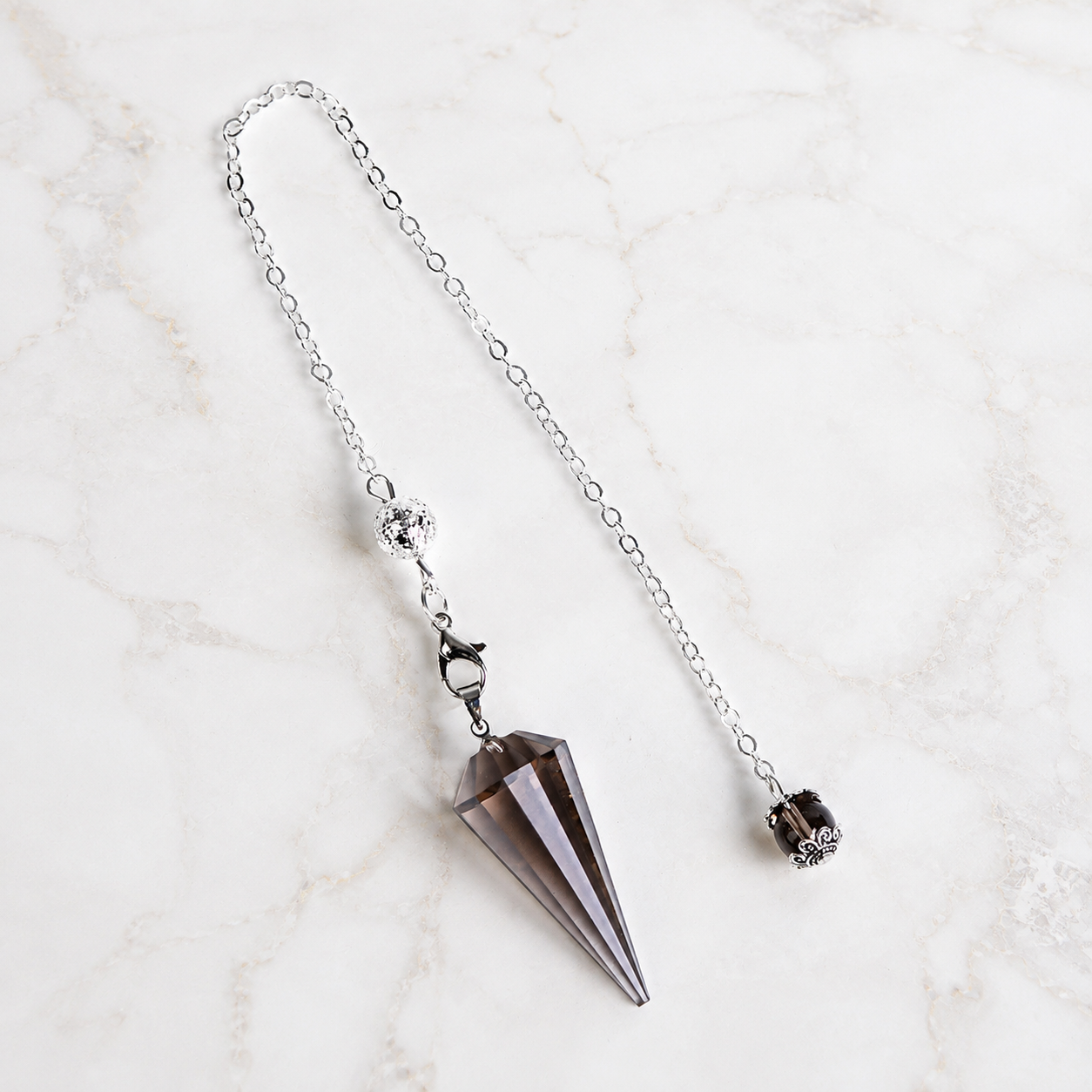 Smoky Quartz 12-Faceted Pendulum Intuition & Connection｜Blessedchi