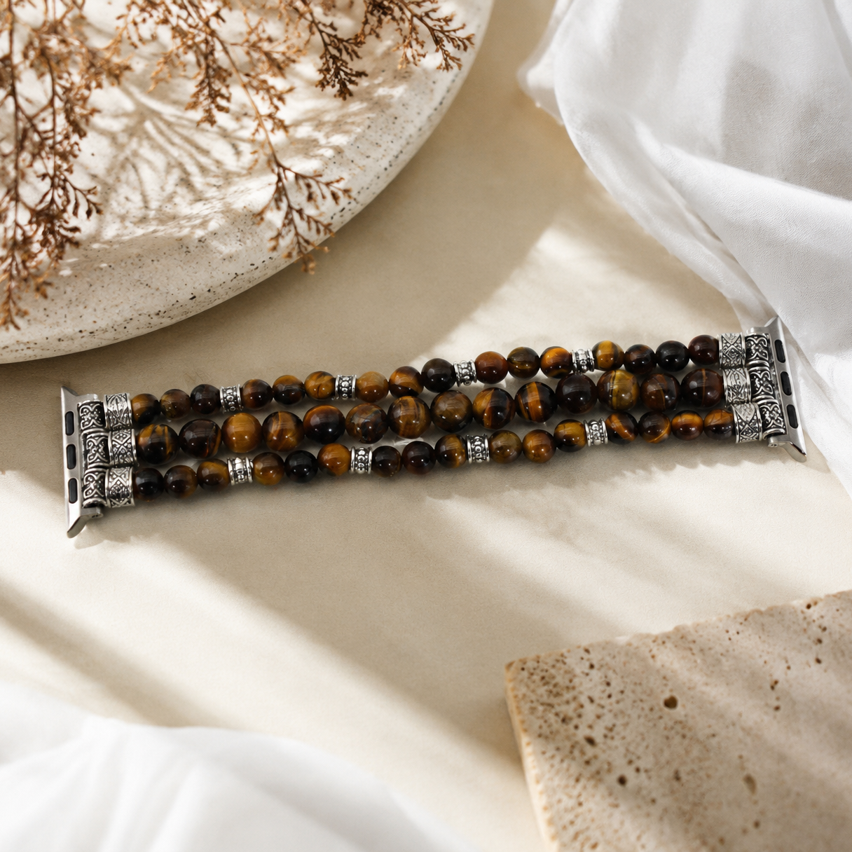 Tiger's Eye 3-Layer Watch Band Prosperity & Abundance｜Blessedchi