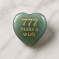 Angel Number Engraved Heart Palm Stone Manifest & Create｜Blessedchi
