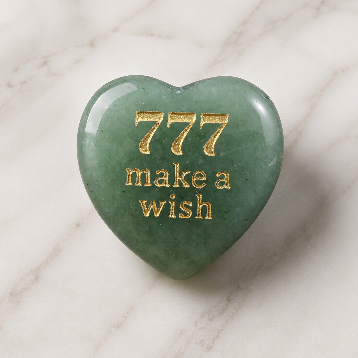 Angel Number Engraved Heart Palm Stone Manifest & Create｜Blessedchi