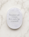 Clear Quartz Engraved Palm Stone Manifest & Create｜Blessedchi