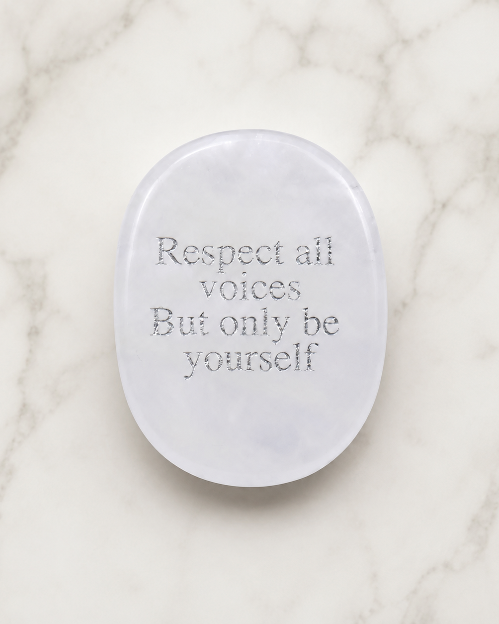 Clear Quartz Engraved Palm Stone Manifest & Create｜Blessedchi