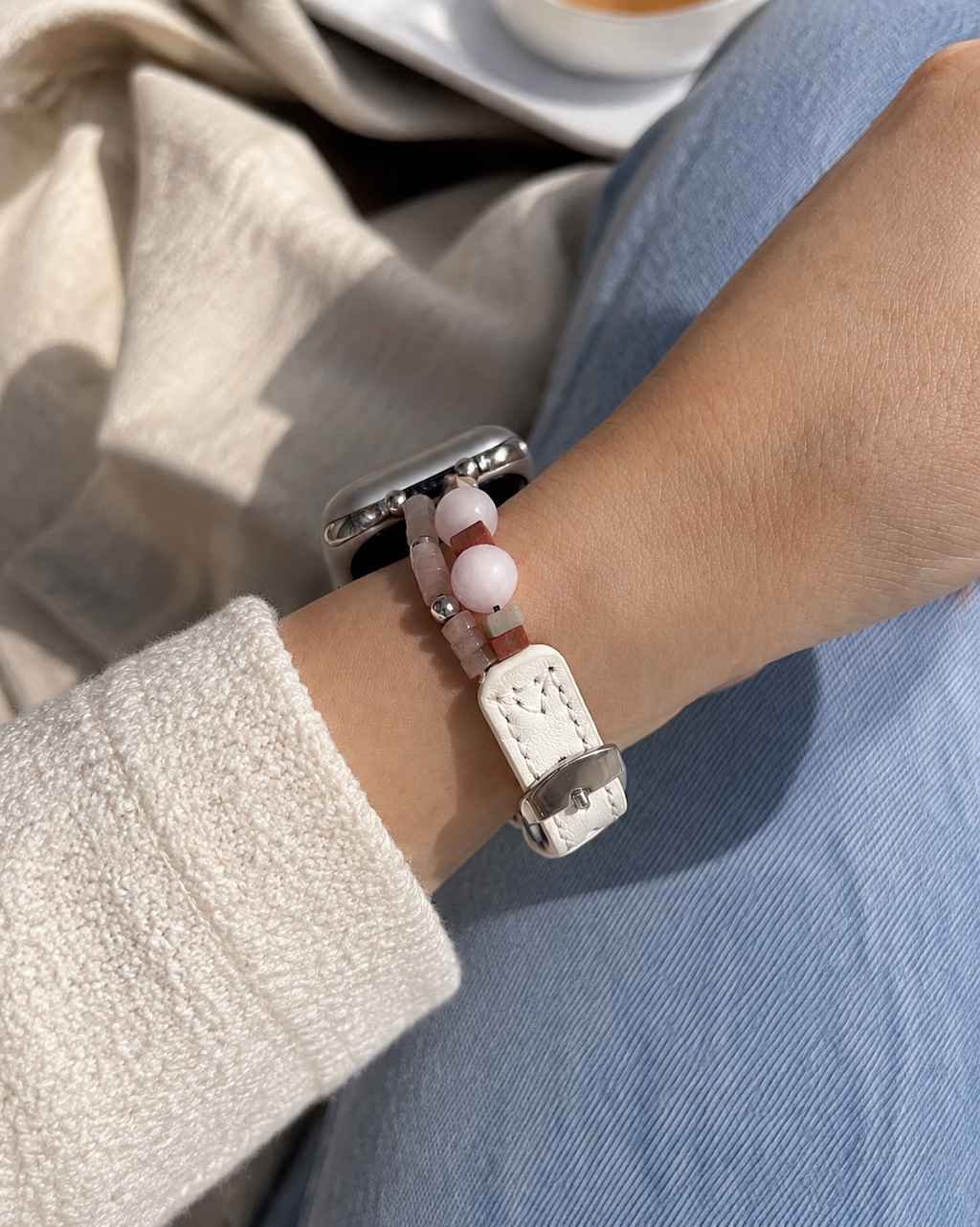 Rose Quartz Accented Watch Band Love & Happiness｜Blessedchi