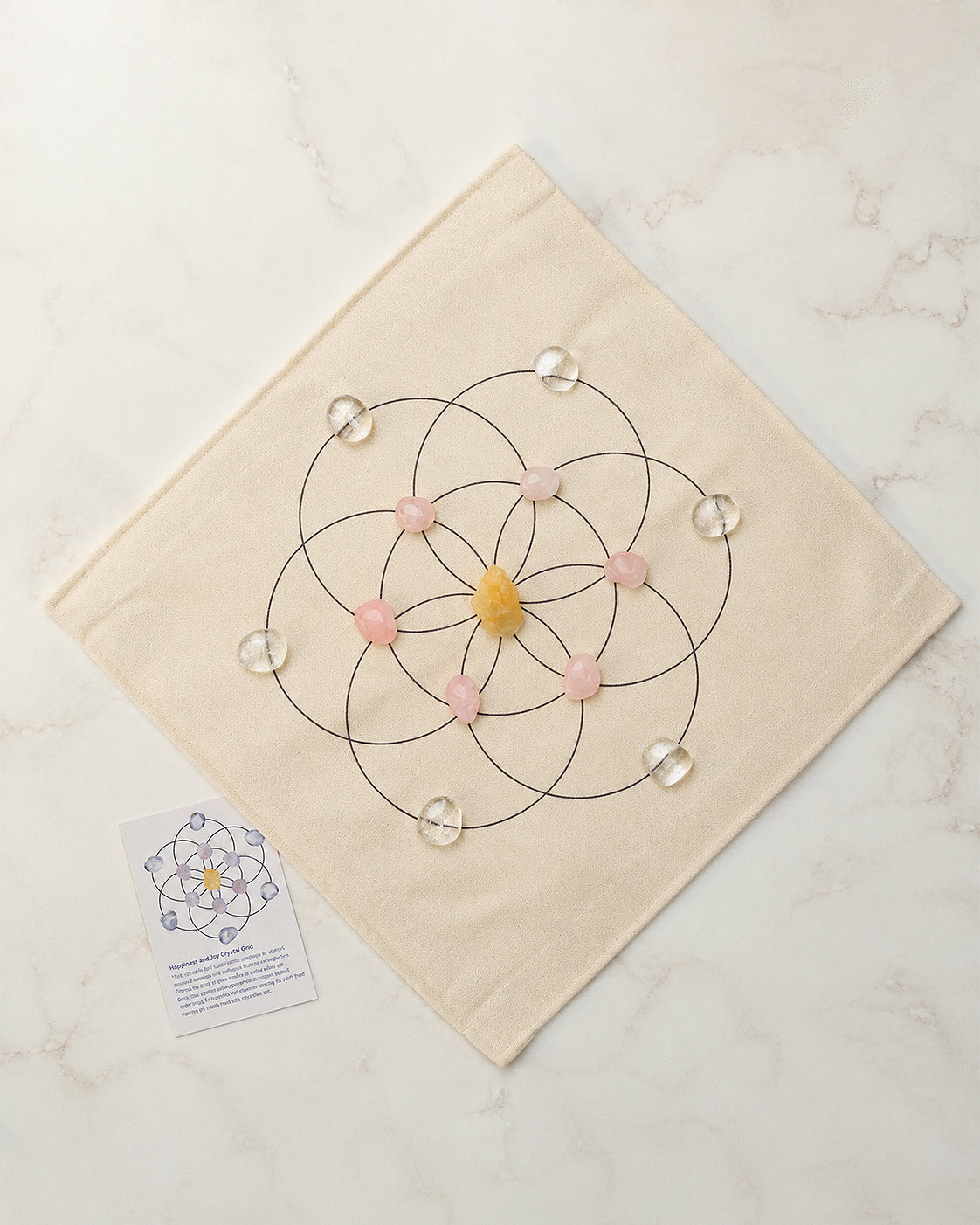 Rose Quartz Citrine Chakra Grid Meditate & Balance｜Blessedchi